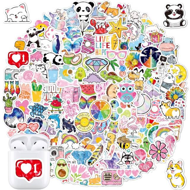 160Pcs Cute Stickers  Kawaii Stickers for Kid,GirlsTeens, Vinyl Waterproof Stickers for Water Bottles,Laptop, Phone Etc.Stickers Non Independent