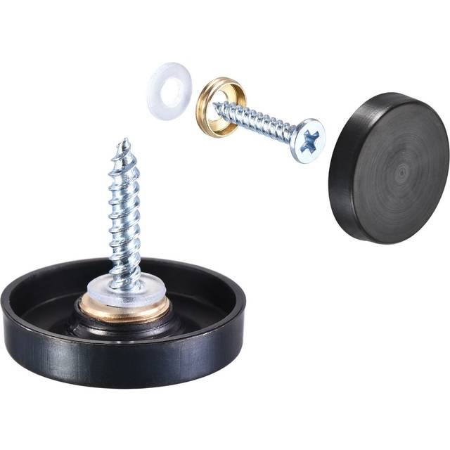 Mirror screws, 25mm/0.98", 12packwire drawing, black 304 stainless steel