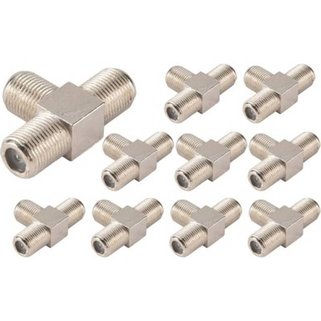 10-pack 3-way F-type Coax Cable Splitter Combiner Female To 3 Female For6352