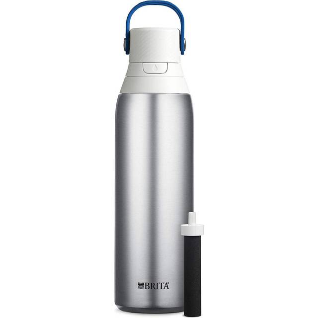 Brita Stainless Steel Premium Filtering Water Bottle  BPA-Free  Reusable  Insulated  Replaces 300 Plastic Water Bottles  Filter Lasts 2 Months or 40 G
