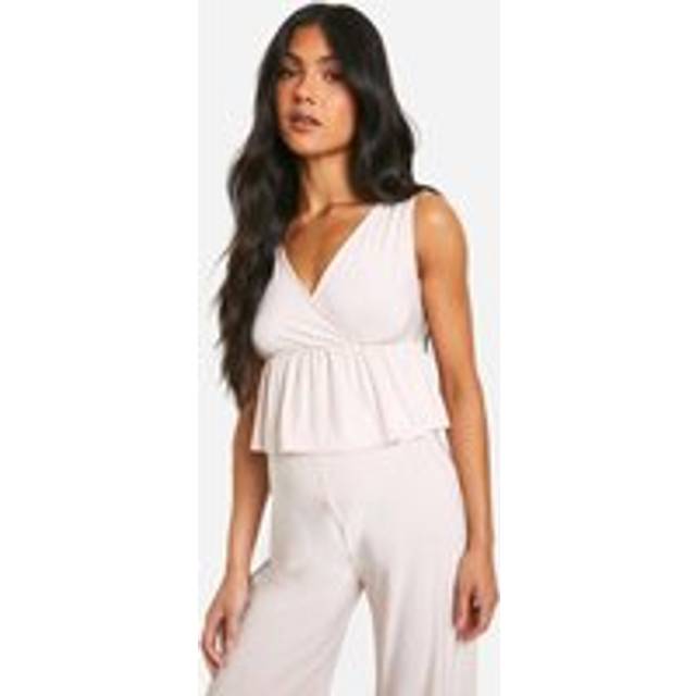 Womens Maternity Slinky V Neck Peplum Blouse - Pink - 16, Pink