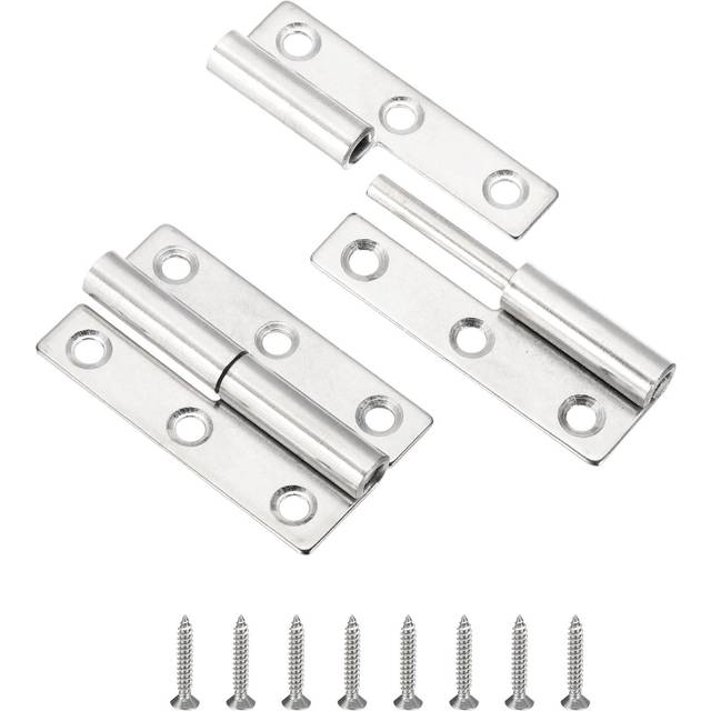 2 Pcs 2.5 Detachable Lift Off Hinge Left Handed Butt Door Hinge With Screw