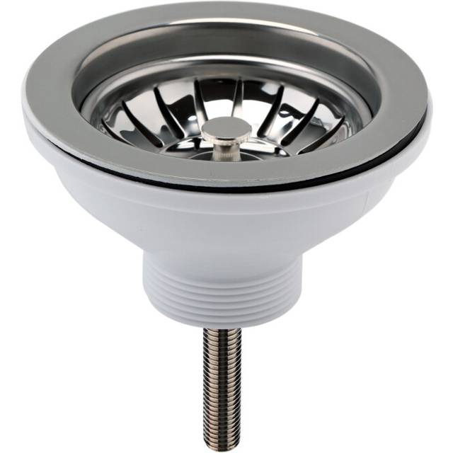 Fireclay Kitchen Sink Basket Strainer Waste - 90mm - Brushed Nickel