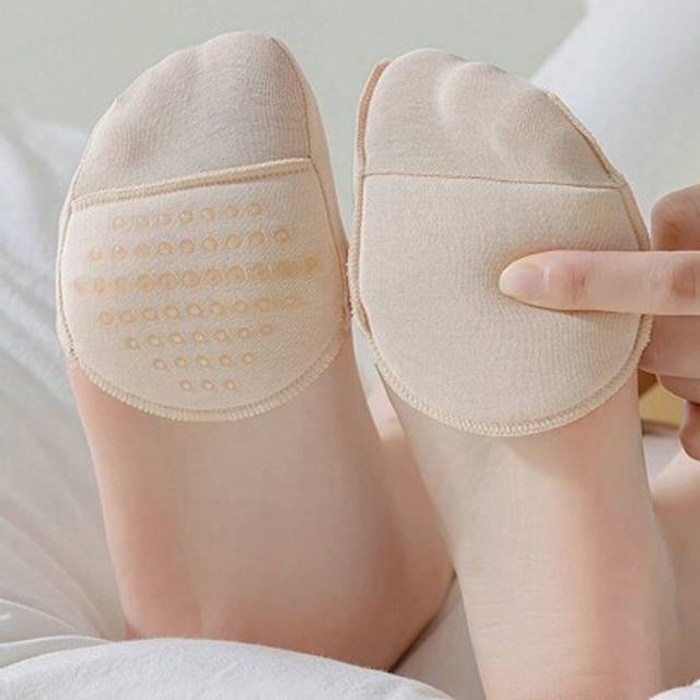 SHEIN 4 Pairs Women&#39;s Soft Cushion Half-Socks With Glue Dots Antiskid And Invisible Design Suitable For Daily Leisure Life Use