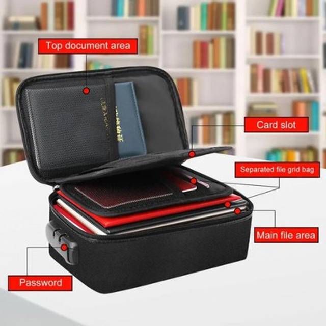 Fireproof Document Box Waterproof Safe Portable Fireproof File Box With Lo Am