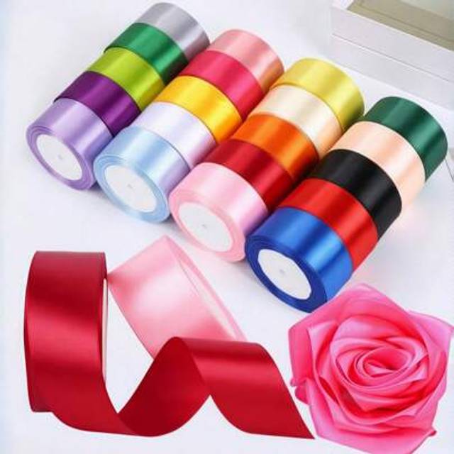 SHEIN 1pc/3pcs 4cm Double Faced Wide Satin Ribbon, Gift Box Packaging Decorative Ribbon ,Apparel Accessories, Weaving Ribbon For Wedding Decor Birthday Fest