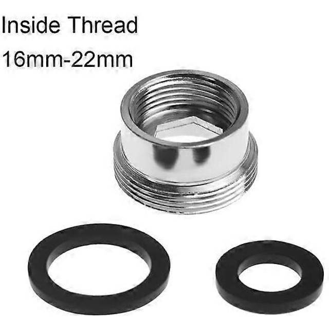 (B 22mm-22mm, One size) Tap Aerator Connector Metal Outside Inside Thread Water Saving Adaptor Kitchen Faucet 16/18/20/22/24/28/mm to 22mm with Gasket