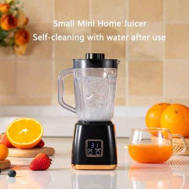 SHEIN Compact Home Fruit Juicer, 7.4V Mini Crusher Ice Machine With LED Display Blender, USB Rechargeable Portable Blender For Smoothies And Milkshakes, Fre