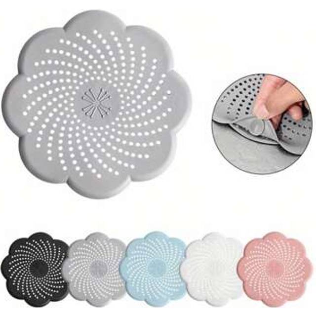 SHEIN 2-3 Pcs Flower Shaped Drain Protector - Plastic Drain Cover Shower Hair Catcher For Bathroom And Shower, Prevents Clogging, Collects Hair And Debris,