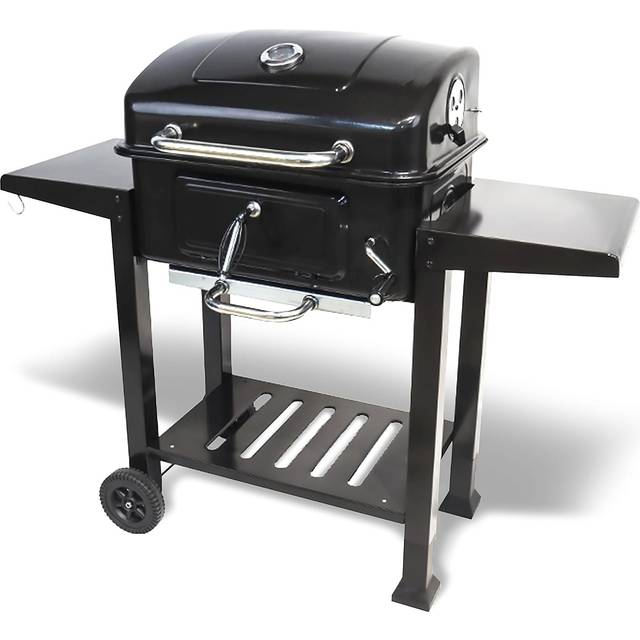 Barbecue Grill Large Portable Charcoal BBQ Smoker Side Table Adjustable Wheels