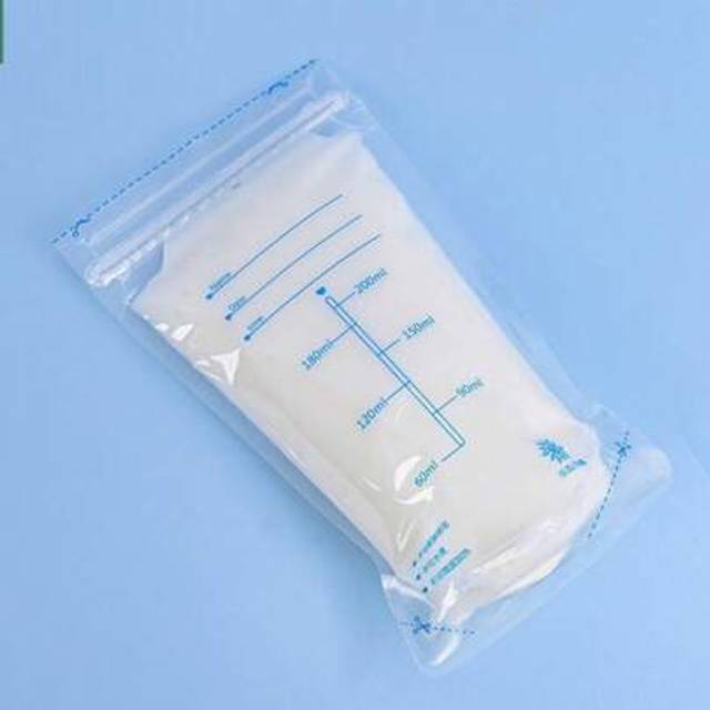 SHEIN 30pcs/Pack Breastmilk Storage Bags, 200ml Breastmilk Feeding Bags With Bottom Pour Spout, Upright Self-Standing Design For Space Saving