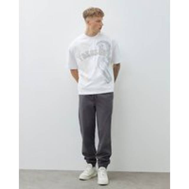 Mens River Island Grey Regular Fit Cuffed Joggers - SML / L