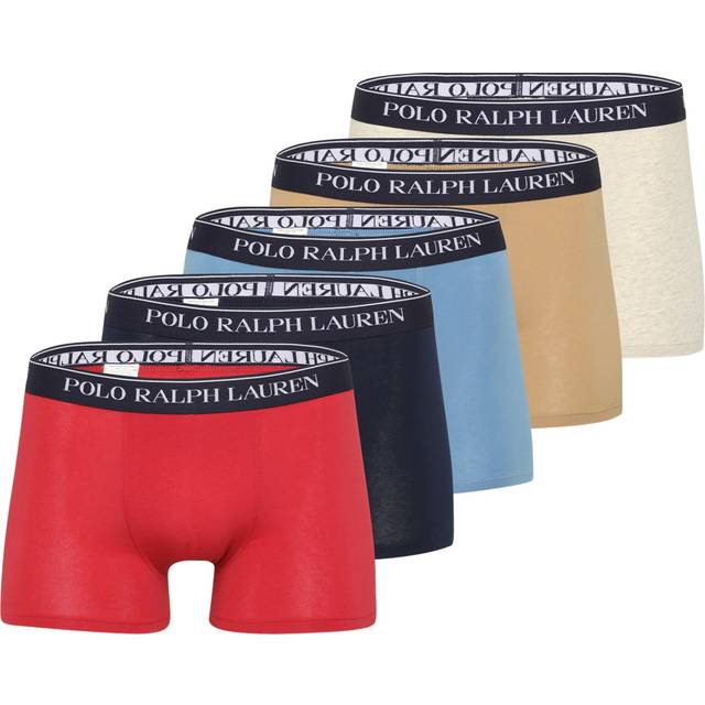 Polo Ralph Lauren for man. 714864292019 Set of 5 multicoloured classic stretch cotton boxer shorts (S), Homewear, Multicolor