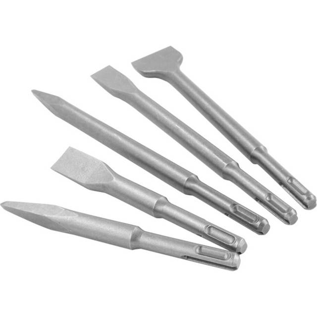 5pcs/Set SDS PLUS Chisels Set Breaker Hammer Point/Groove/Flat Chisel Masonry Tools Set Break Concrete Brick Wall Drilling