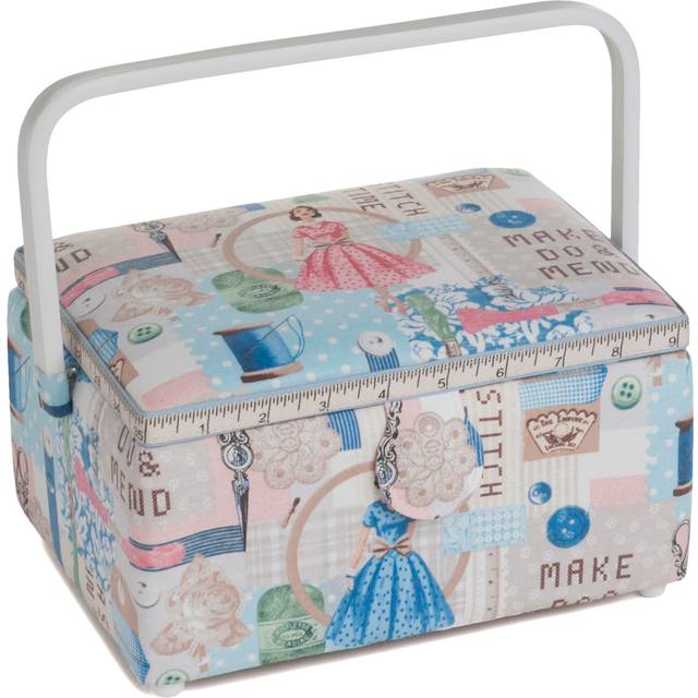 Sewing Box PVC Handle Make Do and Mend - White