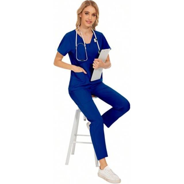 SHEIN Uniform Nurse Women Costume Scrub Top Joggers Sets Nursery Children&#39;s Playground Work Wear Comfortable Suit Uniforms