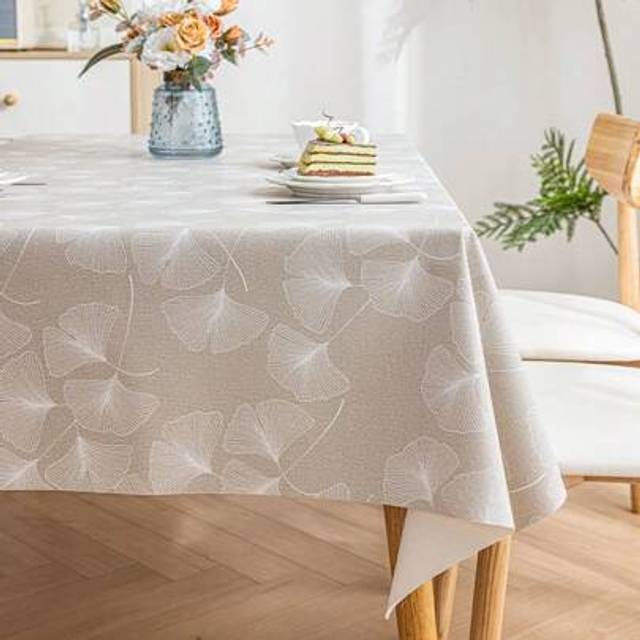 SHEIN 1pc Square Skin-Friendly Tablecloth, Faux Leather Floral & Leaf Print Tablecloth, Dust-Proof Oil-Resistant Scratch-Resistant Heat Insulation Tabletop
