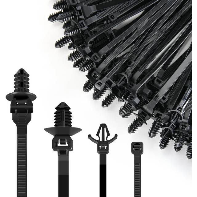 GOOACC Push Mount Cable Zip Ties Heavy Duty Nylon Push Mount 4 Popular Sizes Self Locking Cable Strap Assortment for Indoor Outdoor Wire Tying Constru