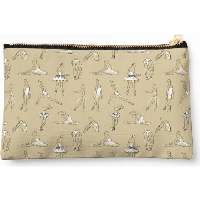 Makeup Bag ballerina standing in a pose seamless pattern Cosmetic Organizer Tyvek Paper Bags Zipper Pouch