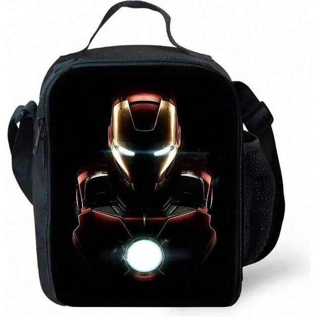 (XHOO1-KB-129-A6) Iron Man Marvels Child School Backpack with Lunch Bags ,Pencil Bags ,School Bags for Boys Girls Best Gift
