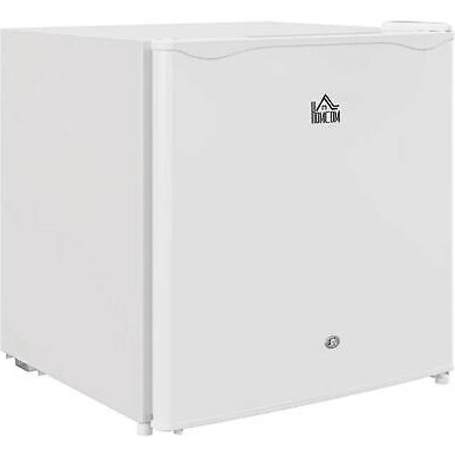 Homcom 46l Counter Top Fridge Mini Fridge With Lock Chiller Box Cream White