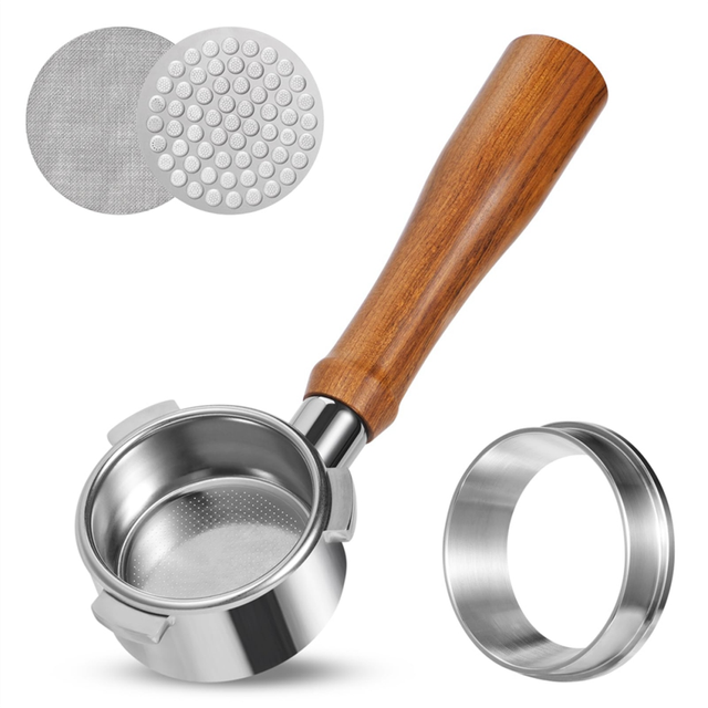54mm Bottomless Portafilter,Professional Espresso Portafilter with Filter Basket,2Pack Screen and Espresso Dosing Funnel