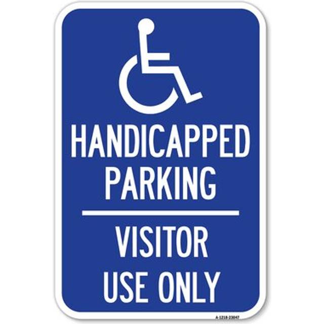 SignMission A-1218-23047 12 x 18 in. Aluminum Sign - Reserved Parking Sign Handicapped Parking Visitor Use Only with Graphic