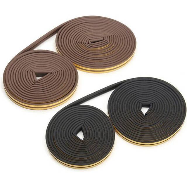 (Black) 20 Meter P-type EPDM Weather Window Door Strip Self Adhesive Draught Excluder Seal