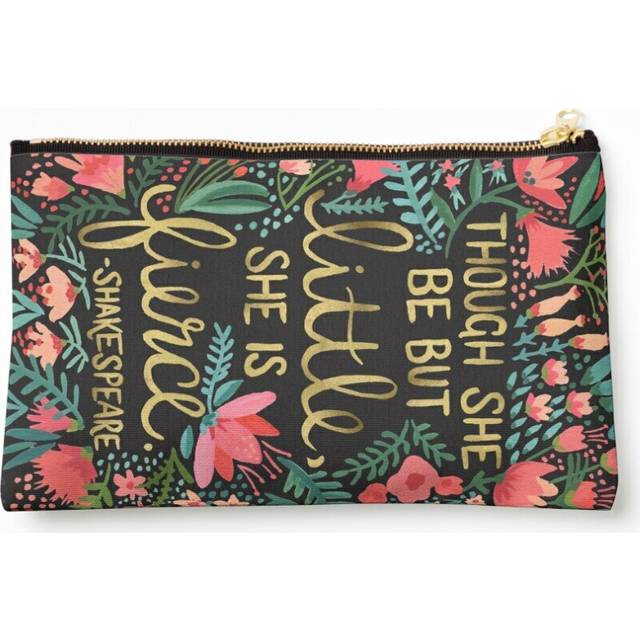 Makeup Bag Little Fierce on Charcoal Cosmetic Organizer Tyvek Paper Bags Zipper Pouch