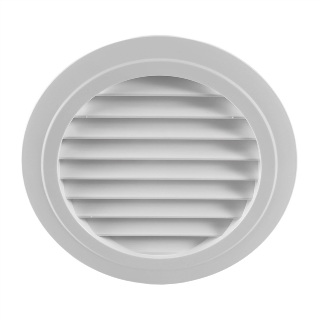 8 Inch Round Air Vent ABS Louver Grille Cover White Soffit with Built-In Fly Screen Mesh for Bathroom Office Kitchen Ventilation