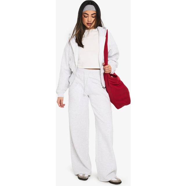 Womens Deep Hem Hoodie And Straight Leg Jogger Tracksuit - Grey - Xl, Grey