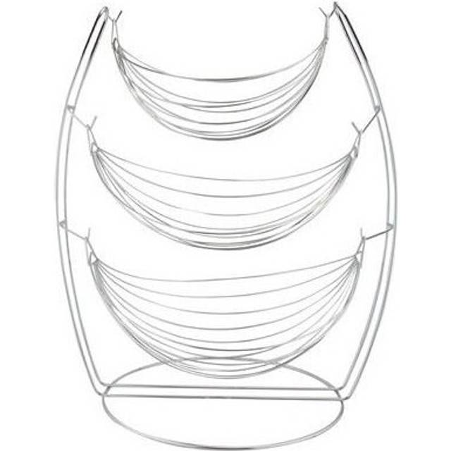Fruit/vegetable Holder 3 Tier Chrome Wire Basket Rack Stand Hanging Bowl Storage