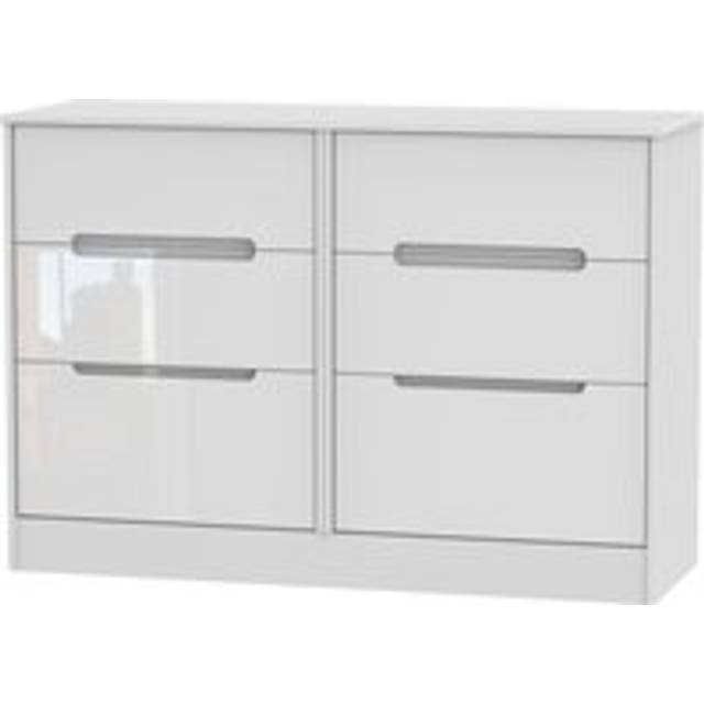 Bristol 6 Drawer Wide Chest (Ready Assembled) - White - One Size