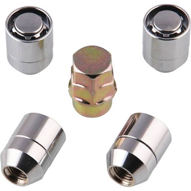 Universal Car M12 X 1.5 Steel Wheel Lock Lug Nut Chrome Locking Nuts 4+1 Set