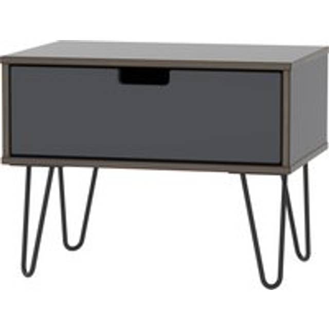 Ready Assembled 2 U Taiwan 1 Drawer Wide Side Table (Ready Assembled) in Dark Grey