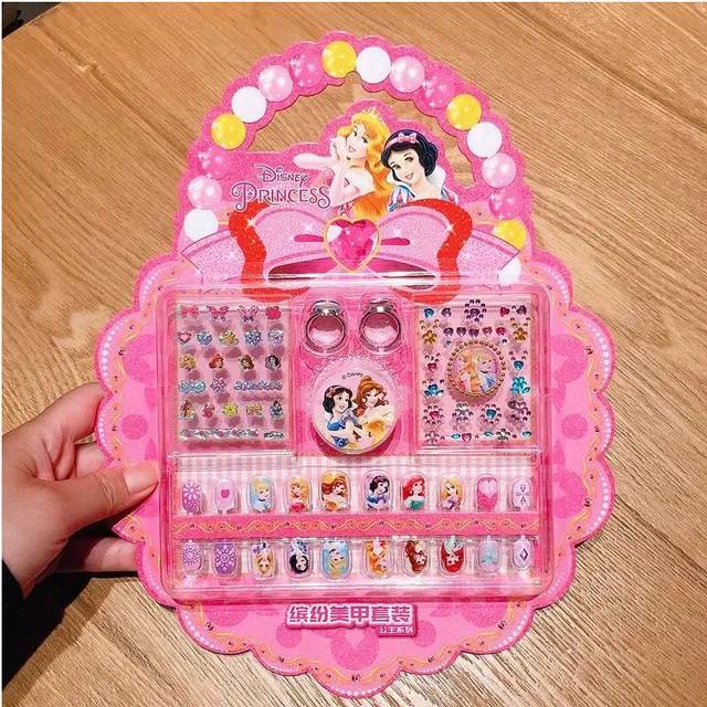 (snow White) Disney Children's Nail Sticker Set Elsa Princess Dress Up Cute Kawaii Stickers Waterproof Nail Art Stickers Frozen Girl Gift Toy