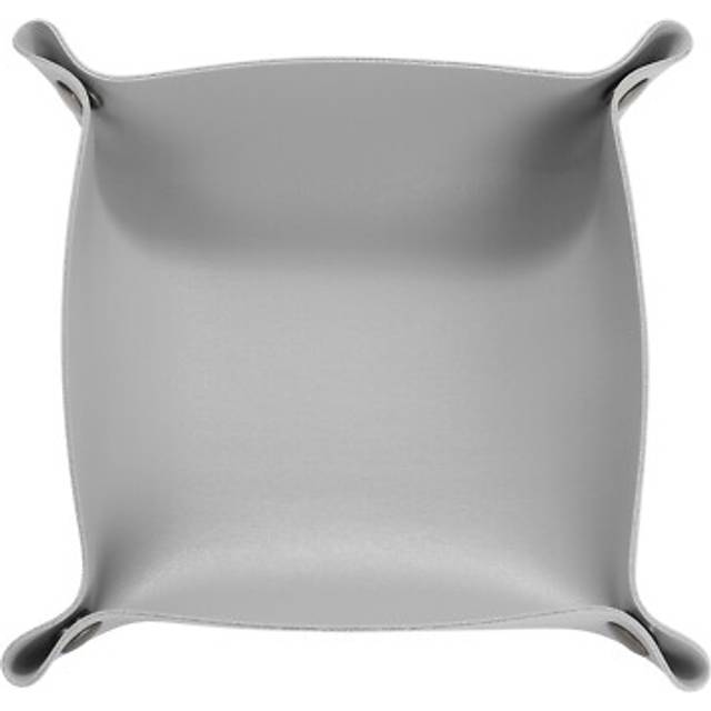 Pu Leather Valet Tray Unisex Folding Small Catchall Tray, Gray
