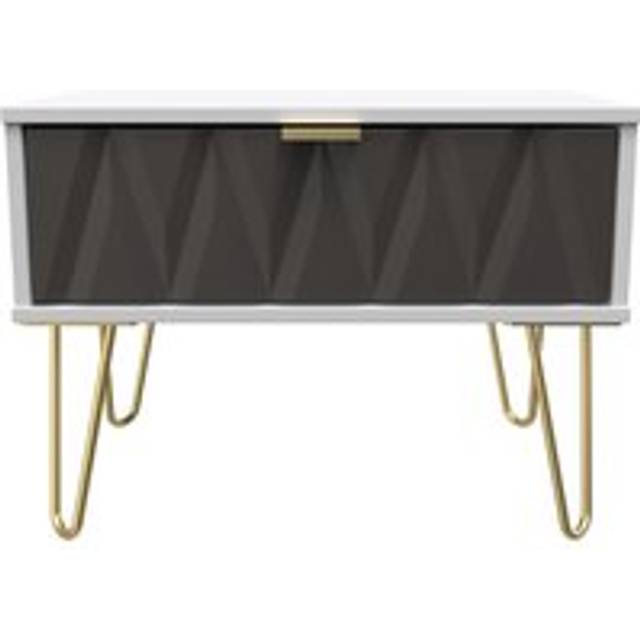 Dallas 1 Drawer Wide Side Table (Ready Assembled) - Dark Grey - One Size