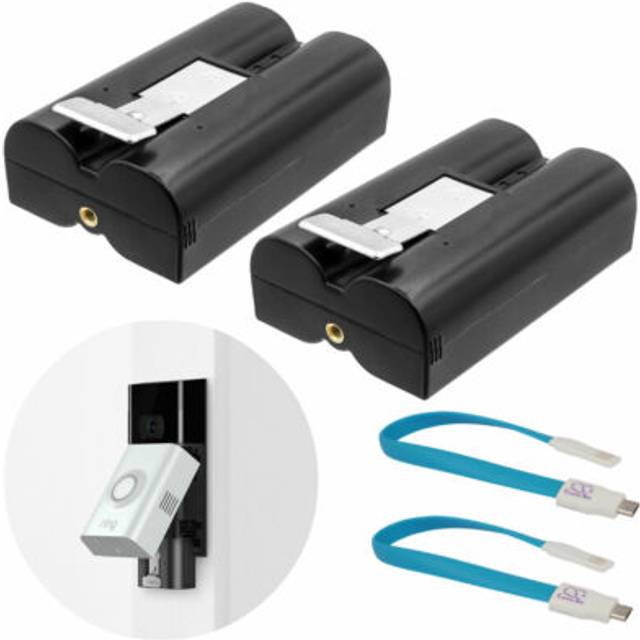 2 x battery for ring 8vr1s7 part no. 8ab1s7-0en0 + charging cable uk