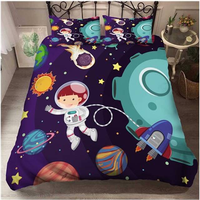 (Style 04, King) 3D Astronaut Soft Children Bedding Sets