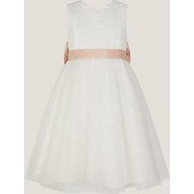 Monsoon Girls Tulle Bridesmaid Lace Dress - Light Cream, Light Cream, Size 3 Years - 3 YEARS