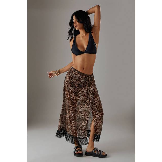 Warehouse Leopard Beach Skirt Womens Beachwear Beachwear