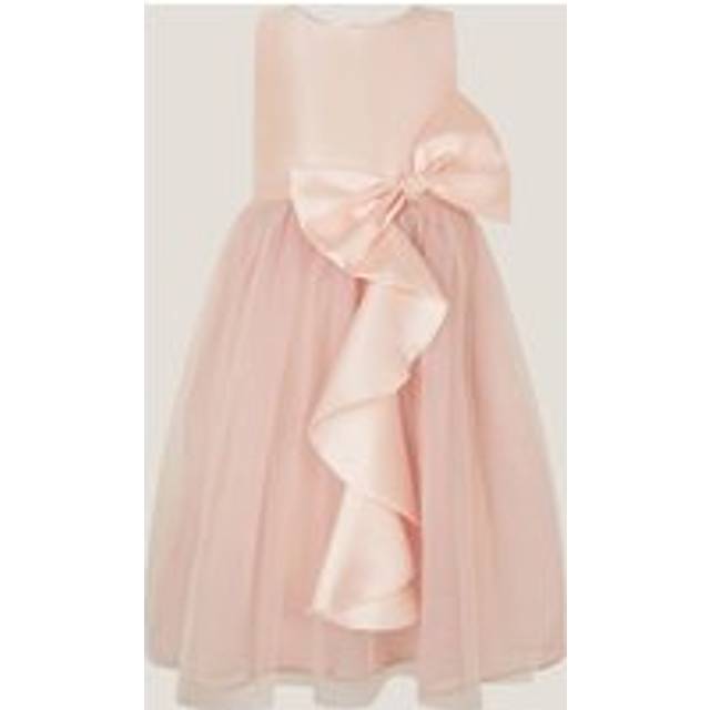 Monsoon Girls Waterfall Bow Tulle Dress - Pink, Pink, Size 3 Years - 3 YEARS