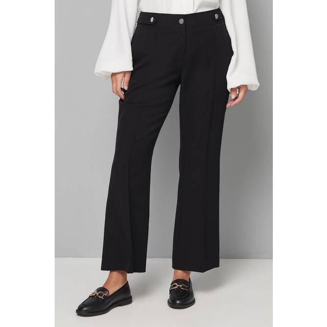 Womens Petite Black Smart Bootcut Leg Trousers - 10