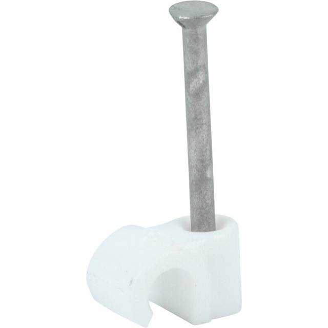 Timco Round Cable Clips White - To fit 5.0mm (100 Pack)