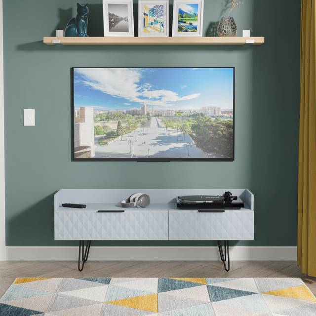 Harlequin 2 Drawer Coffee TV Unit in Denim Blue - Ready Assembled - Lewis's Home | TJ Hughes