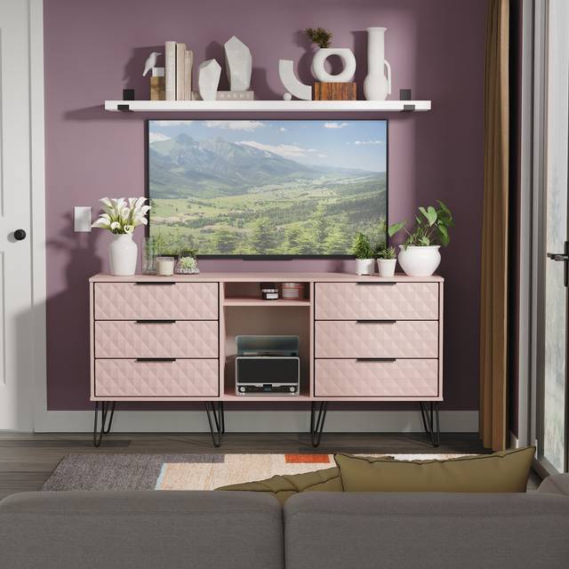 Harlequin 6 Drawer Sideboard in Kobe Pink - Ready Assembled - Lewis's Home | TJ Hughes
