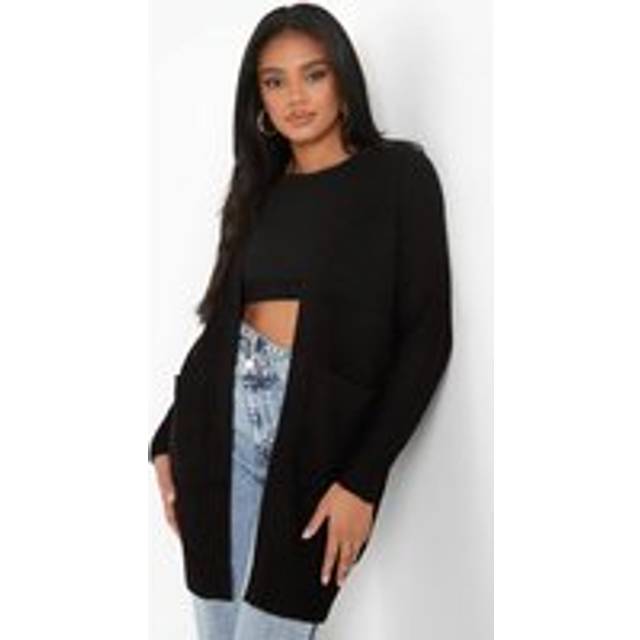 Womens Petite Edge To Edge Cardigan - Black - 4