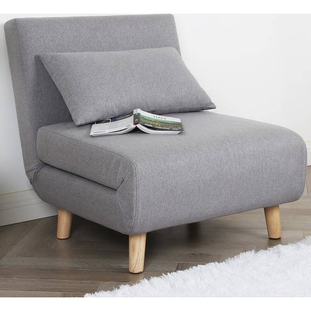 Home Garden Direct Aurora - Single Bed Chair Sofa In Grey Velvet - 1 Seater, Grey