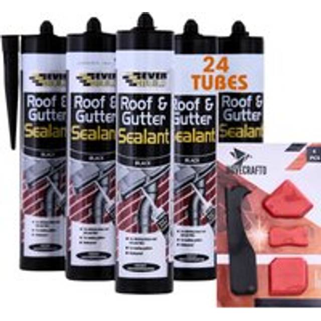 (SEALANT, 24) Black Waterproof Sealant, Stixall Adhesive & High-Strength Grab Adhesive for Roofs, Gutters, Indoor & Outdoor DIY Repairs